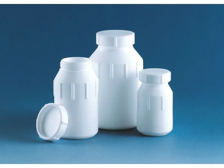 普兰德 试剂瓶, PTFE, 宽颈, 带PTFE螺纹盖