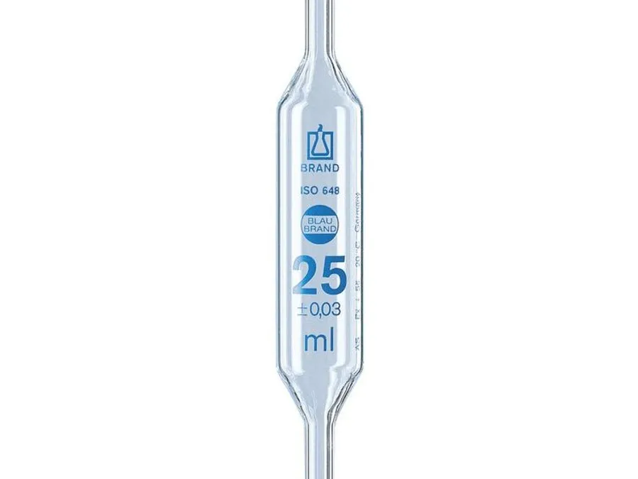 普兰德 胖肚移液管, BLAUBRAND ® , AS级, 单刻度, 蓝色印刷刻度, AR-GLAS ® , DE-M