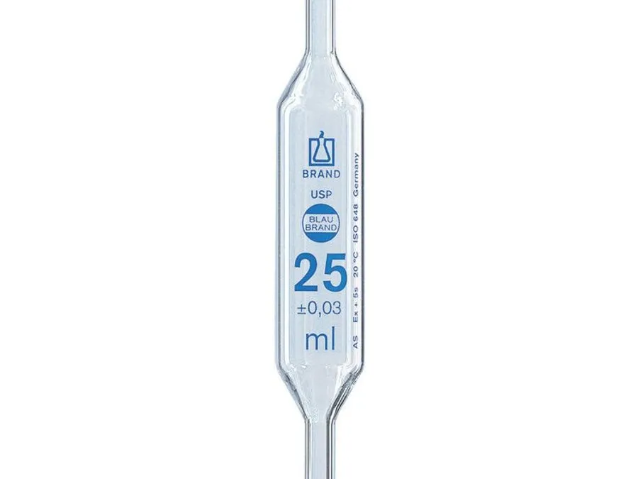 普兰德 胖肚移液管 USP, BLAUBRAND ® , AS级, 单刻度, AR-GLAS ® , 蓝色印刷刻度, DE-M, USP批次证书
