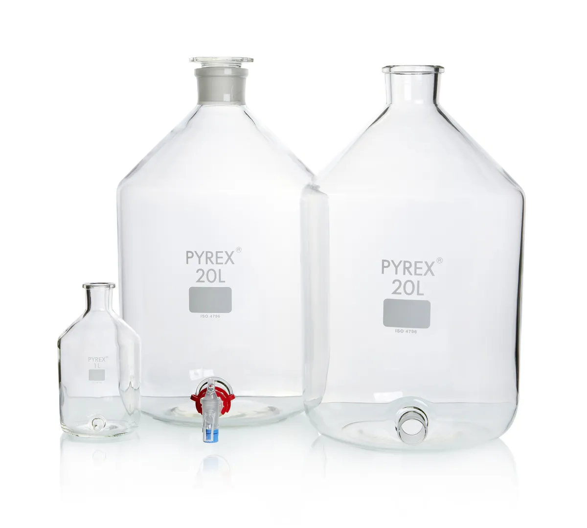 DWK PYREX®抽吸瓶，管路侧臂