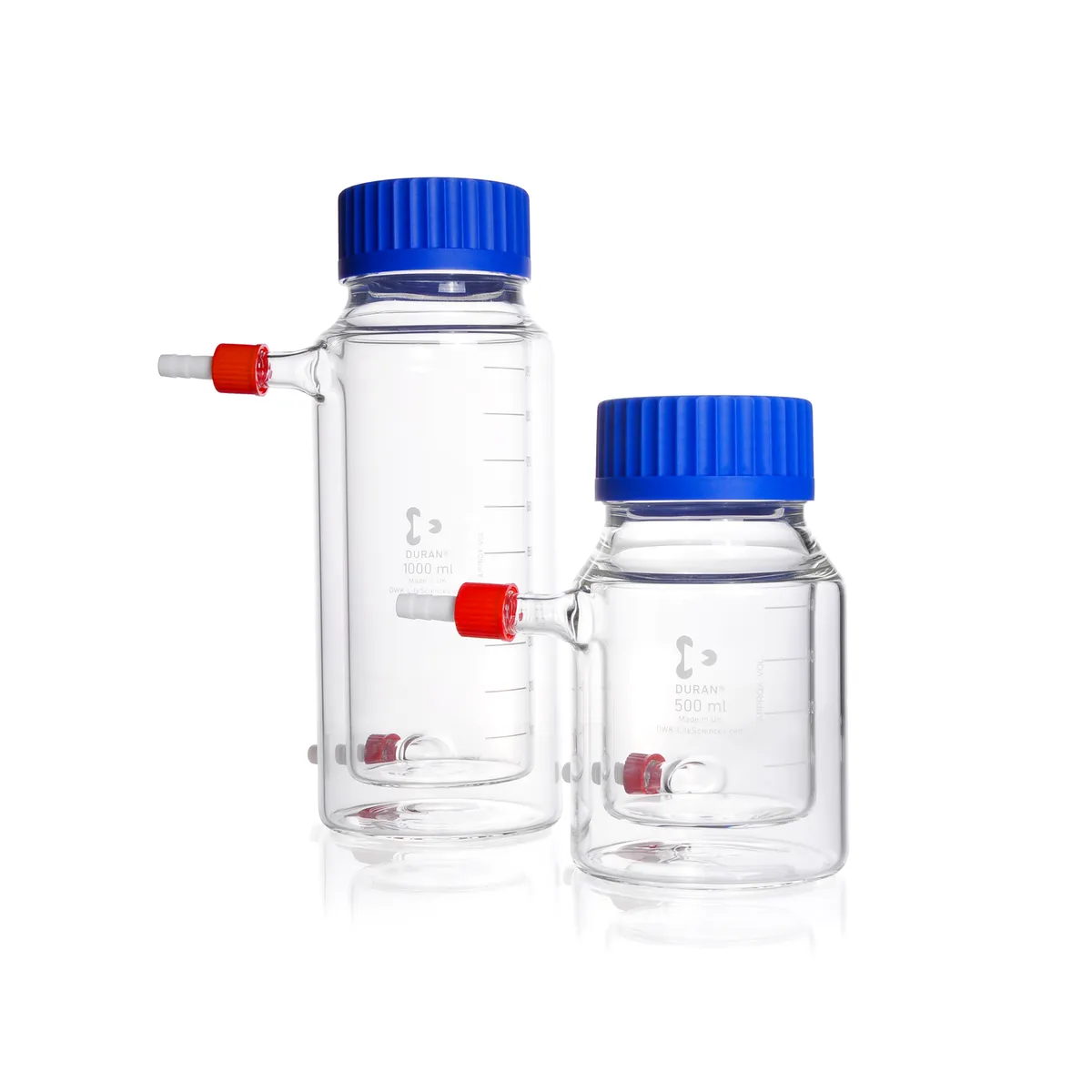 DWK DURAN® GLS 80® 广口双壁（夹套）实验室瓶，透明