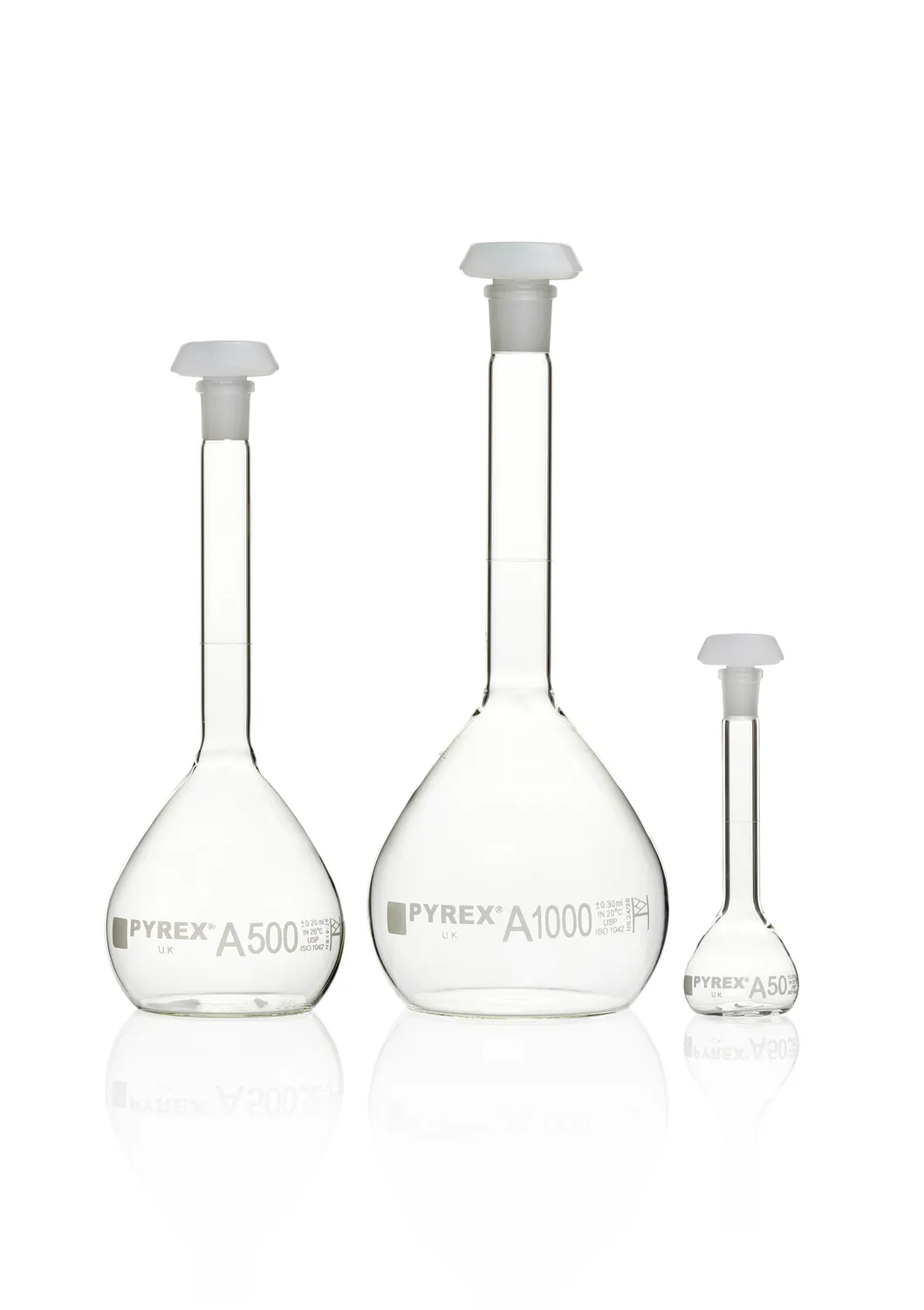DWK Pyrex® 容量瓶，A 级，USP/ISO/DIN 公差