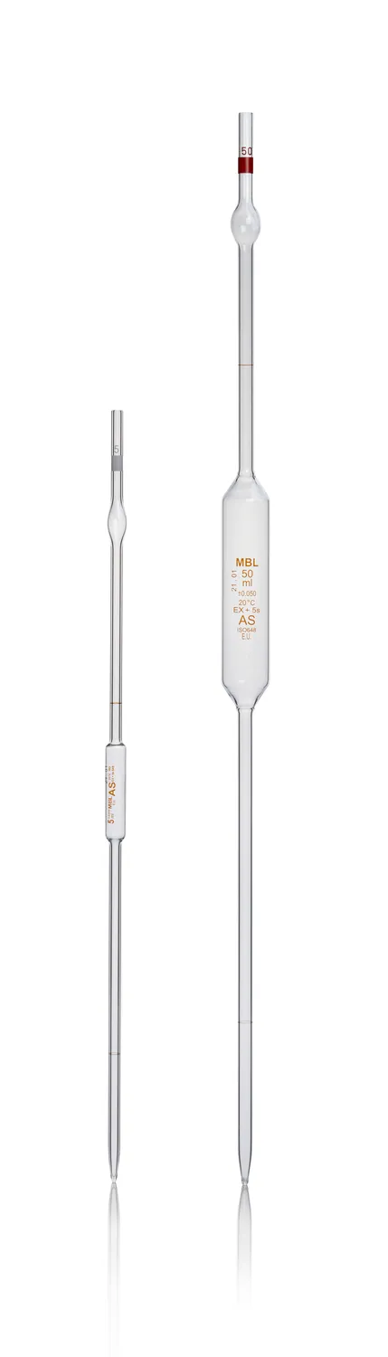 DWK MBL® 体积计量移液器，带两个标记，AS 级，批次认证