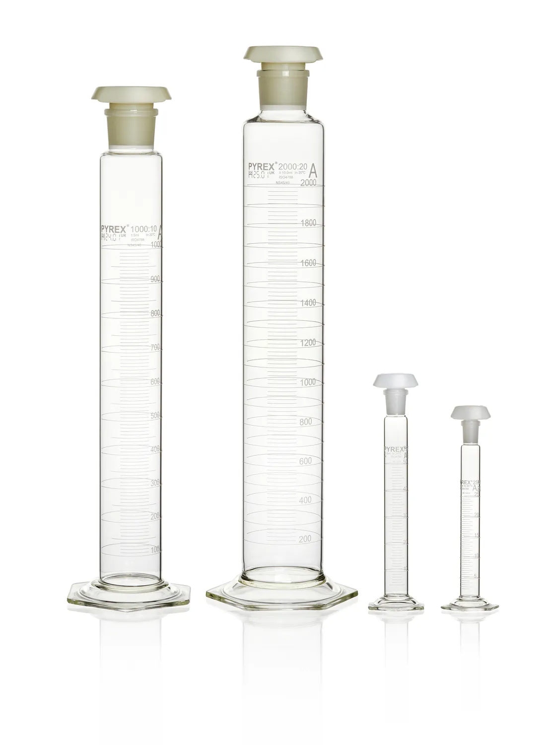 DWK Pyrex® 混合筒，A 级，批次认证，带聚乙烯瓶塞