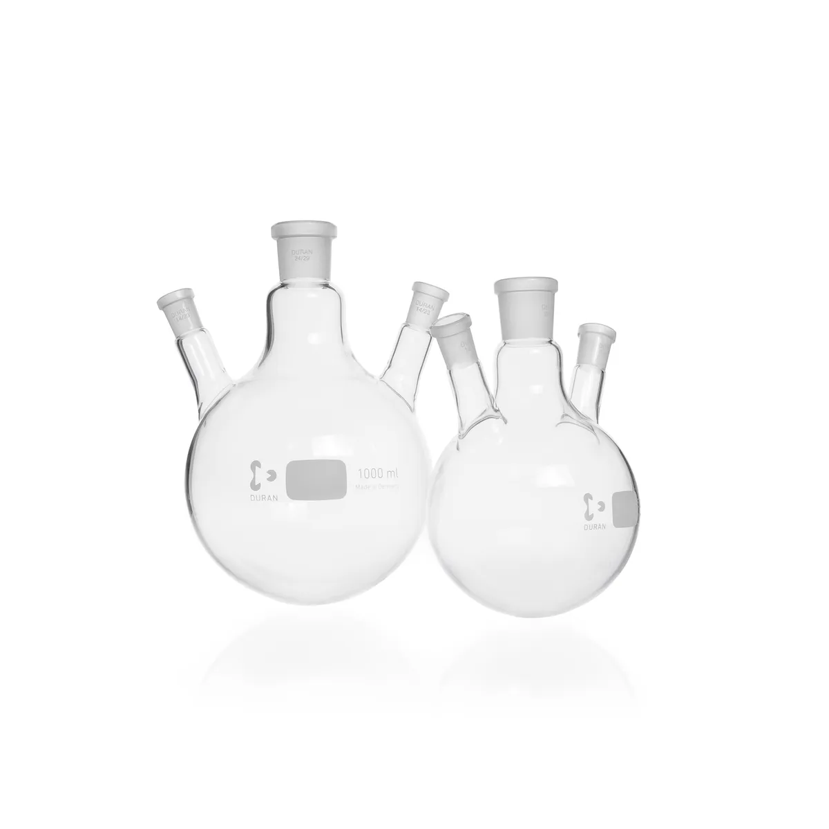 DWK DURAN® 三口圆底烧瓶，带倾斜侧颈