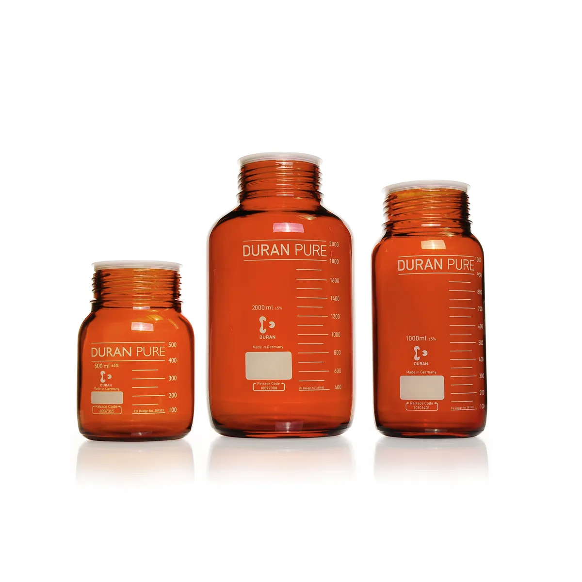 DWK DURAN® PURE GLS 80® 瓶，广口，棕色