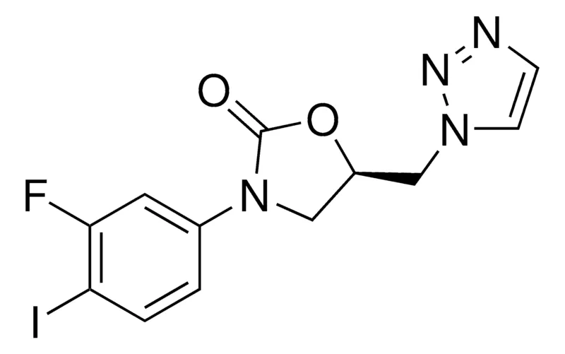 Sigma-Aldrich (R)-5-((1H-1,2,3-Triazol-1-yl)methyl)-3-(3-fluoro-4-iodophenyl)oxazolidin-2-one