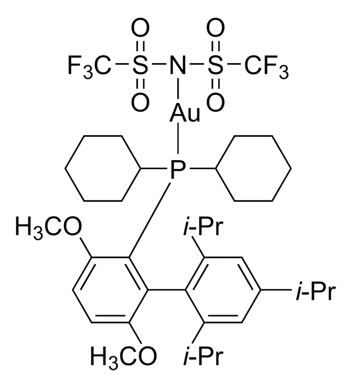 Sigma-Aldrich [2-（二环己基膦）-3,6-二甲氧基-2′,4′,6′-三异丙基-1,1′-联苯] 金 (I) 双（三氟甲磺酰基）酰亚胺，固体