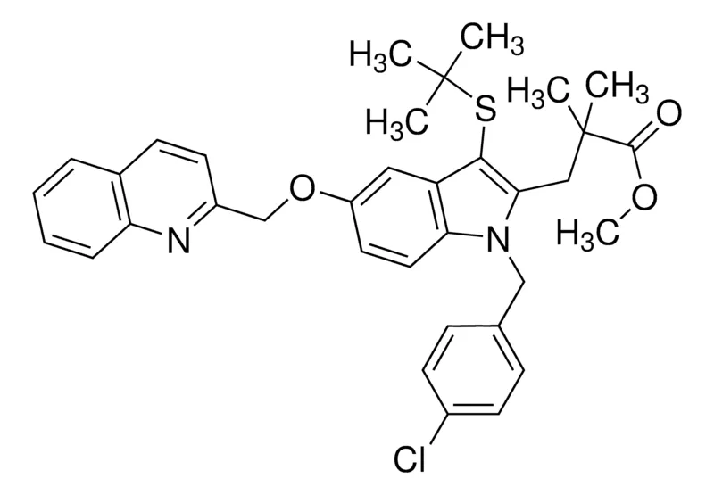 Sigma-Aldrich Methyl 3-(3-(tert-butylthio)-1-(4-chlorobenzyl)-5-(quinolin-2-ylmethoxy)-1H-indol-2-yl)-2,2-dimethylpropanoate