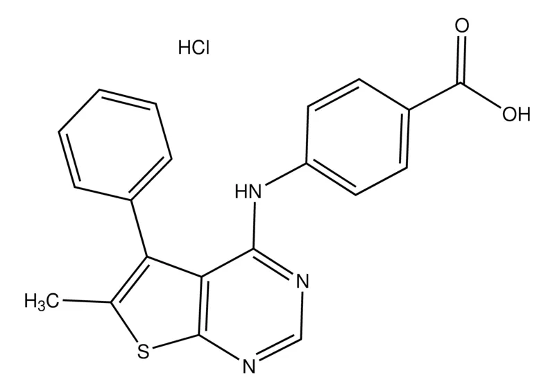 Sigma-Aldrich 4-[(6-Methyl-5-phenylthieno[2,3-d]pyrimidin-4-yl)amino]benzoic acid HCl