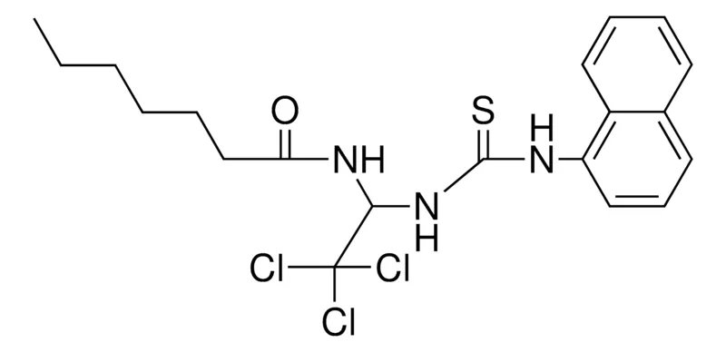 Sigma-Aldrich HEPTANOIC ACID (2,2,2-TRICHLORO-1-(3-NAPHTHALEN-1-YL-THIOUREIDO)-ETHYL)-AMIDE,AldrichCPR