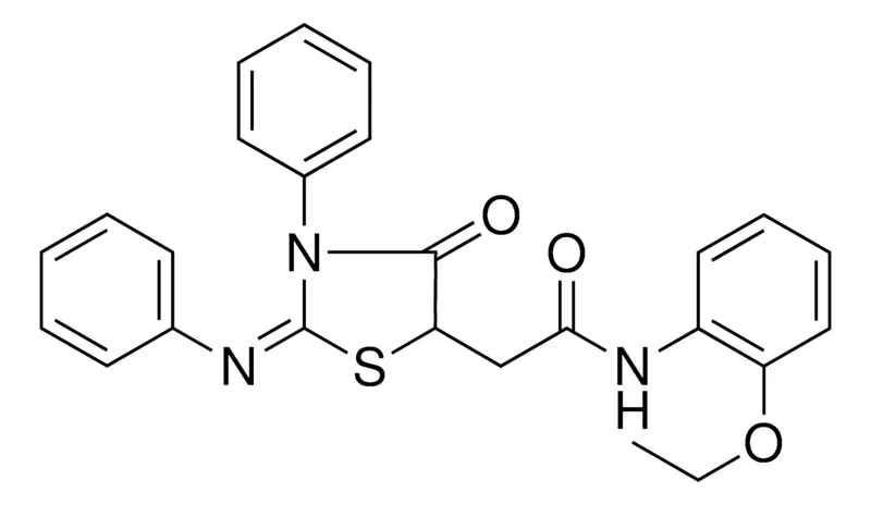 Sigma-Aldrich N-(2-ETHOXY-PHENYL)-2-(4-OXO-3-PHENYL-2-PHENYLIMINO-THIAZOLIDIN-5-YL)-ACETAMIDE,AldrichCPR