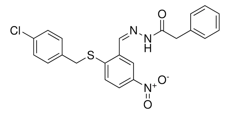 Sigma-Aldrich 2-PHENYL-ACETIC ACID (2-(4-CHLORO-BENZYLSULFANYL)-5-NITRO-BENZYLIDENE)-HYDRAZIDE,AldrichCPR
