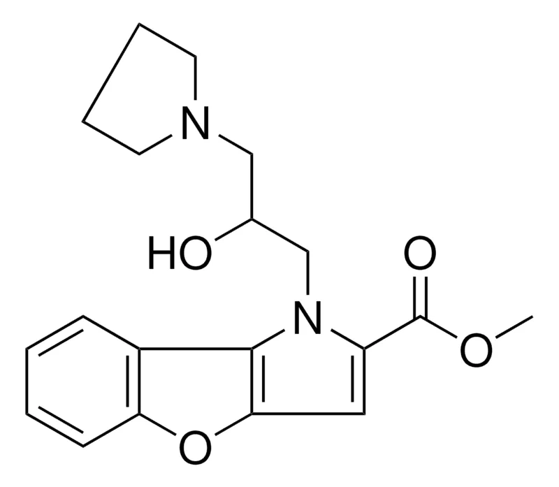 Sigma-Aldrich ME 1-(2-HO-3-(1-PYRROLIDINYL)PROPYL)-1H-(1)BENZOFURO(3,2-B)PYRROLE-2-CARBOXYLATE,AldrichCPR