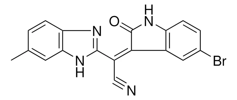 Sigma-Aldrich (5-BROMO-2-OXO-1,2-2H-INDOL-3-YLIDENE)-(6-ME-1H-BENZOIMIDAZOL-2-YL)-ACETONITRILE,AldrichCPR