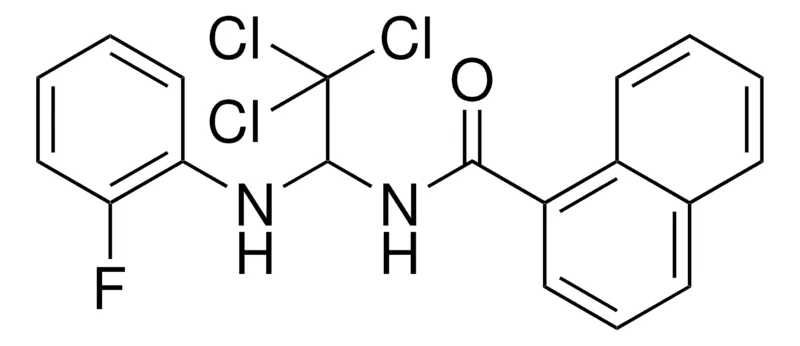 Sigma-Aldrich NAPHTHALENE-1-CARBOXYLIC ACID (2,2,2-TRICHLORO-1-(2-F-PHENYLAMINO)-ETHYL)-AMIDE,AldrichCPR