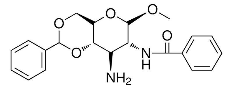 Sigma-Aldrich N-(8-AMINO-6-METHOXY-2-PHENYL-HEXAHYDRO-PYRANO(3,2-D)(1,3)DIOXIN-7-YL)-BENZAMIDE,AldrichCPR