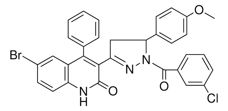 Sigma-Aldrich 6-BR-3-(1-(3-CL-BZ)-5-(4-MEO-PH)-4,5-2H-1H-PYRAZOL-3-YL)-4-PH-1H-QUINOLIN-2-ONE,AldrichCPR