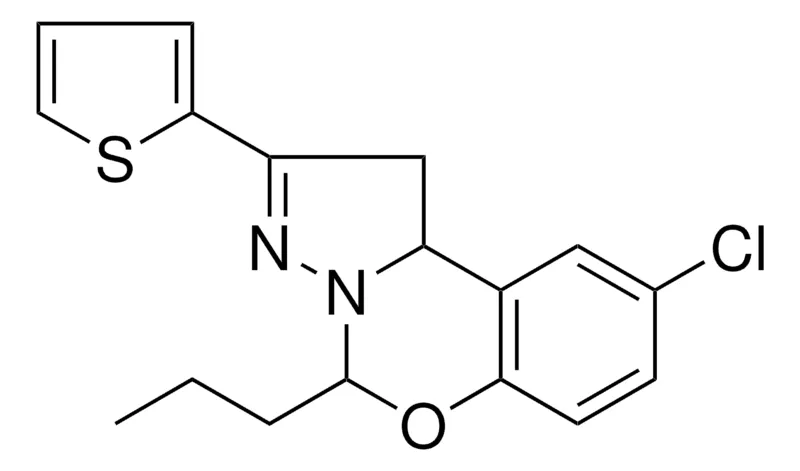 Sigma-Aldrich 8-CL-4-PR-2-THIOPHEN-2-YL-1,9B-DIHYDRO-5-OXA-3,3A-DIAZA-CYCLOPENTA(A)NAPHTHALENE,AldrichCPR