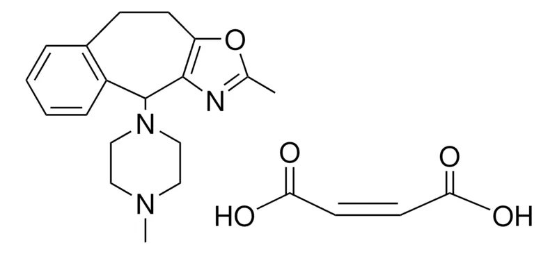 Sigma-Aldrich DIHYDROMETHYL-(METHYLPIPERAZINYL)BENZO(56)CYCLOHEPT(1,2-D)OXAZOLE DIFUMARATE,AldrichCPR