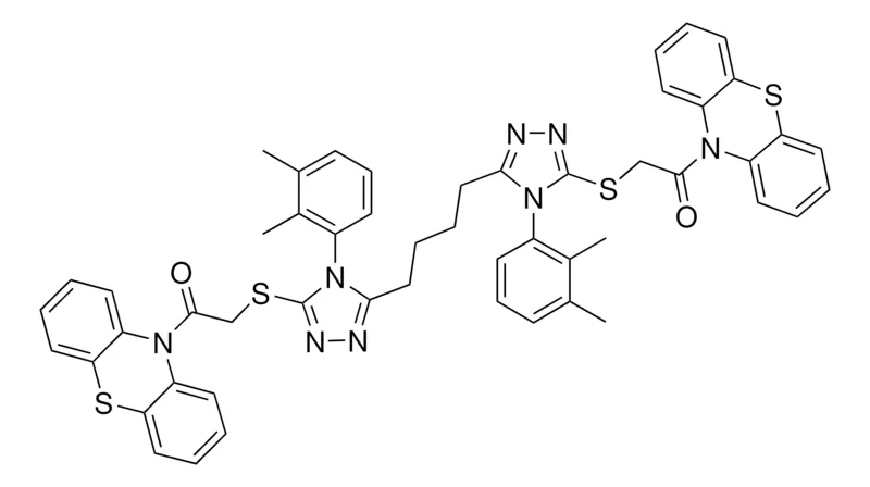 Sigma-Aldrich 10-[({4-(2,3-DIMETHYLPHENYL)-5-[4-(4-(2,3-DIMETHYLPHENYL)-5-{[2-OXO-2-(10H-PHENOTHIAZIN-10-YL)ETHYL]SULFANYL}-4H-1,2,4-TRIAZOL-3-YL)BUTYL]-4H-1,2,4-TRIAZOL-3-YL}SULFANYL)ACETYL]-10H-PHENOTHIAZINE，AldrichCPR