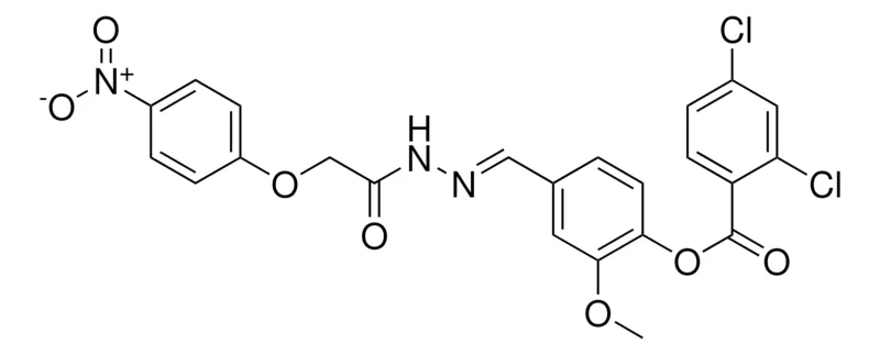 Sigma-Aldrich 2-MEO-4-(2-((4-NITROPHENOXY)ACETYL)CARBOHYDRAZONOYL)PHENYL 2,4-DICHLOROBENZOATE,AldrichCPR