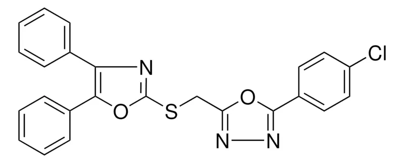 Sigma-Aldrich 2-(4-CHLOROPHENYL)-5-(((4,5-DIPHENYL-1,3-OXAZOL-2-YL)THIO)ME)-1,3,4-OXADIAZOLE,AldrichCPR