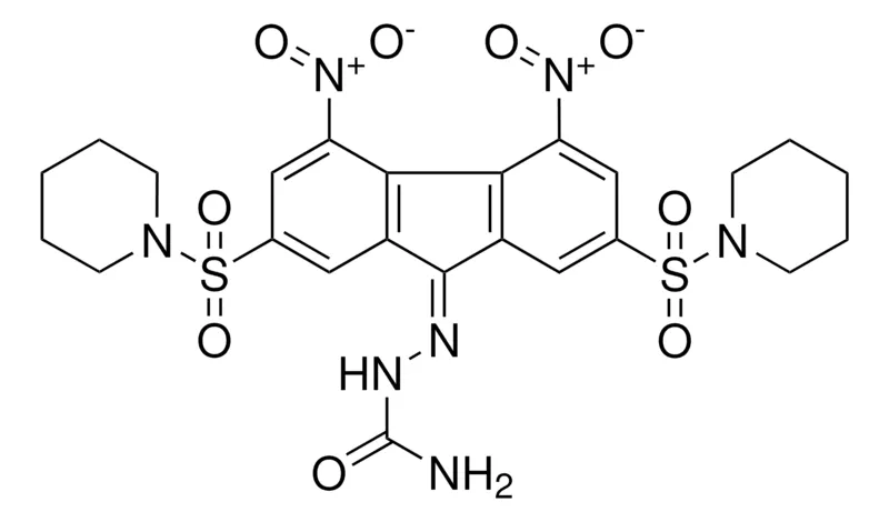 Sigma-Aldrich 4,5-DINITRO-2,7-BIS(1-PIPERIDINYLSULFONYL)-9H-FLUOREN-9-ONE SEMICARBAZONE,AldrichCPR