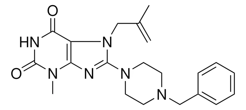 Sigma-Aldrich 8(4-BENZYL-1-PIPERAZINYL)3-ME-7-(2-ME-2-PROPENYL)3,7-DIHYDRO-1H-PURINE-2,6-DIONE,AldrichCPR