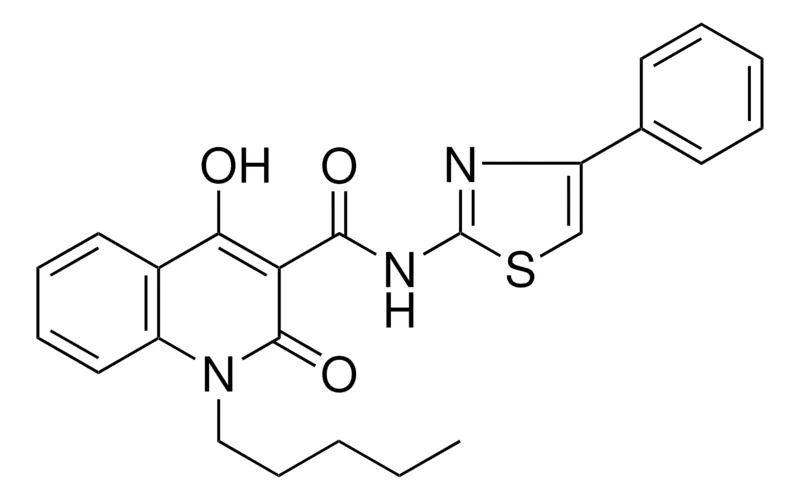 Sigma-Aldrich 4-HO-2-OXO-1-PENTYL-1,2-2H-QUINOLINE-3-CARBOXYLIC ACID (4-PH-THIAZOL-2-YL)-AMIDE,AldrichCPR