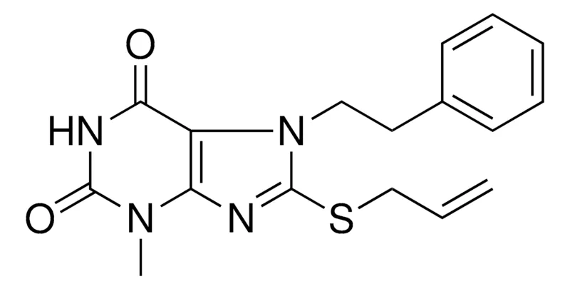 Sigma-Aldrich 8-ALLYLSULFANYL-3-METHYL-7-PHENETHYL-3,7-DIHYDRO-PURINE-2,6-DIONE,AldrichCPR