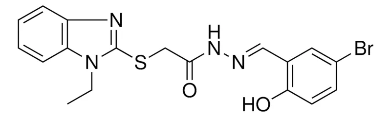 Sigma-Aldrich 2(1-ET-1H-BENZOIMIDAZOL-2YLSULFANYL)ACETIC ACID (5-BR-2-HO-BENZYLIDENE)HYDRAZIDE,AldrichCPR