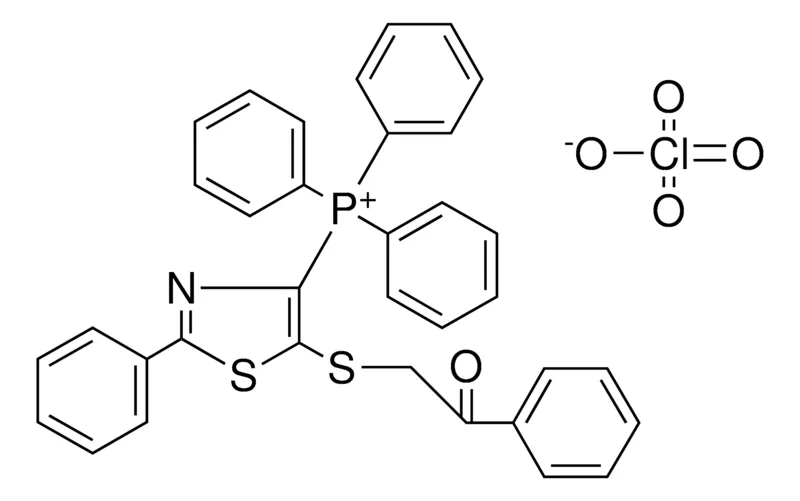 Sigma-Aldrich (5-(OXO-PH-ETHYLSULFANYL)-2-PH-THIAZOL-4-YL)-TRIPHENYL-PHOSPHONIUM, PERCHLORATE,AldrichCPR