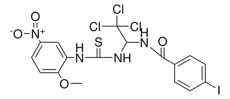 Sigma-Aldrich 4-I-N-(2,2,2-TRICHLORO-1-(3-(2-MEO-5-NITRO-PHENYL)-THIOUREIDO)-ETHYL)-BENZAMIDE,AldrichCPR