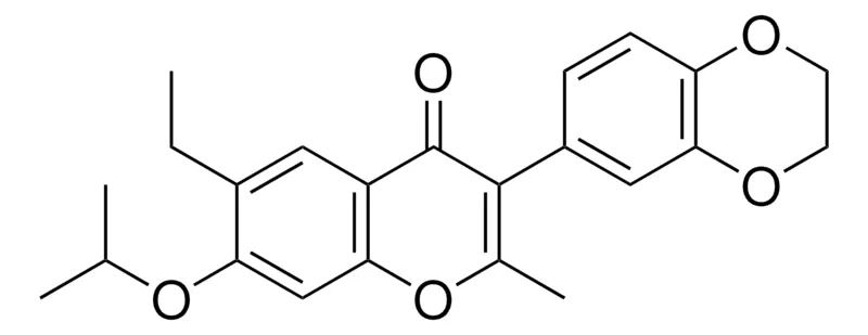 Sigma-Aldrich 3-(2,3-2H-BENZO(1,4)DIOXIN-6-YL)-6-ETHYL-7-ISOPROPOXY-2-METHYL-CHROMEN-4-ONE,AldrichCPR