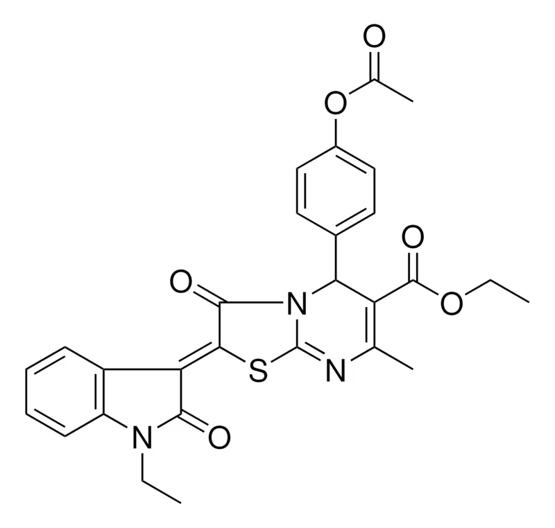 Sigma-Aldrich ETHYL (2Z)-5-[4-(ACETYLOXY)PHENYL]-2-(1-ETHYL-2-OXO-1,2-DIHYDRO-3H-INDOL-3-YLIDENE)-7-METHYL-3-OXO-2,3-DIHYDRO-5H-[1,3]THIAZOLO[3,2-A]PYRIMIDINE-6-CARBOXYLATE，AldrichCPR