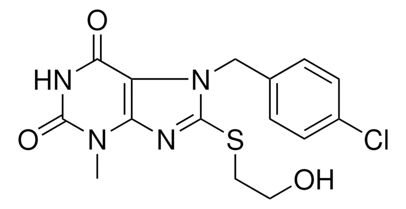Sigma-Aldrich 7-(4-CL-BENZYL)-8-(2-HO-ETHYLSULFANYL)-3-METHYL-3,7-DIHYDRO-PURINE-2,6-DIONE,AldrichCPR