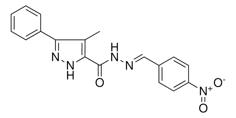 Sigma-Aldrich 4-METHYL-5-PHENYL-2H-PYRAZOLE-3-CARBOXYLIC ACID (4-NITRO-BENZYLIDENE)-HYDRAZIDE,AldrichCPR
