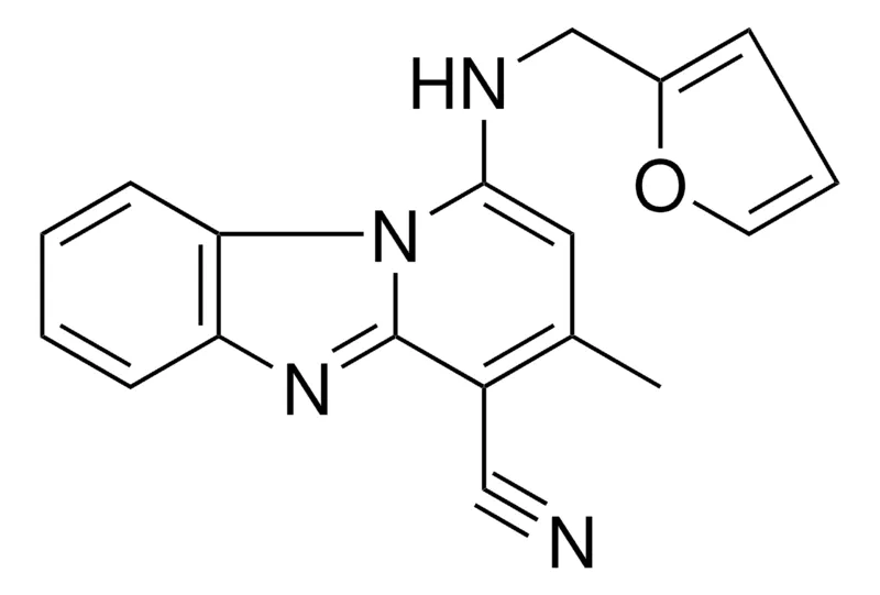 Sigma-Aldrich 1-((FURAN-2-YLMETHYL)-AMINO)3-ME-BENZO(4,5)IMIDAZO(1,2-A)PYRIDINE-4-CARBONITRILE,AldrichCPR