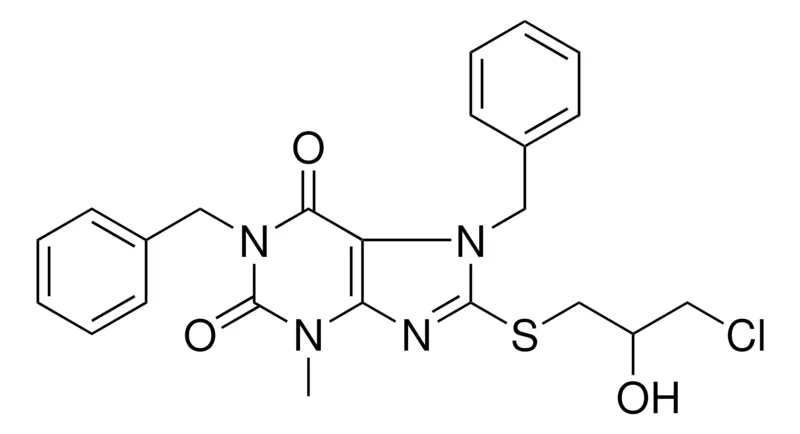 Sigma-Aldrich 1,7-DIBENZYL-8-(3-CL-2-HO-PROPYLSULFANYL)-3-METHYL-3,7-DIHYDRO-PURINE-2,6-DIONE,AldrichCPR