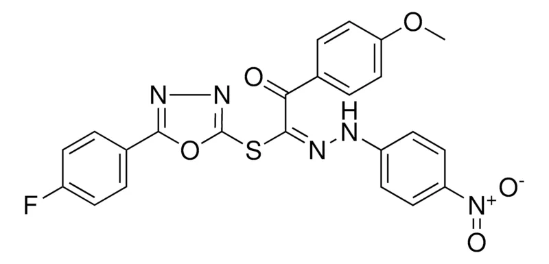Sigma-Aldrich 5-(4-FLUOROPHENYL)-1,3,4-OXADIAZOL-2-YL (1E)-2-(4-METHOXYPHENYL)-N-(4-NITROPHENYL)-2-OXOETHANEHYDRAZONOTHIOATE,AldrichCPR