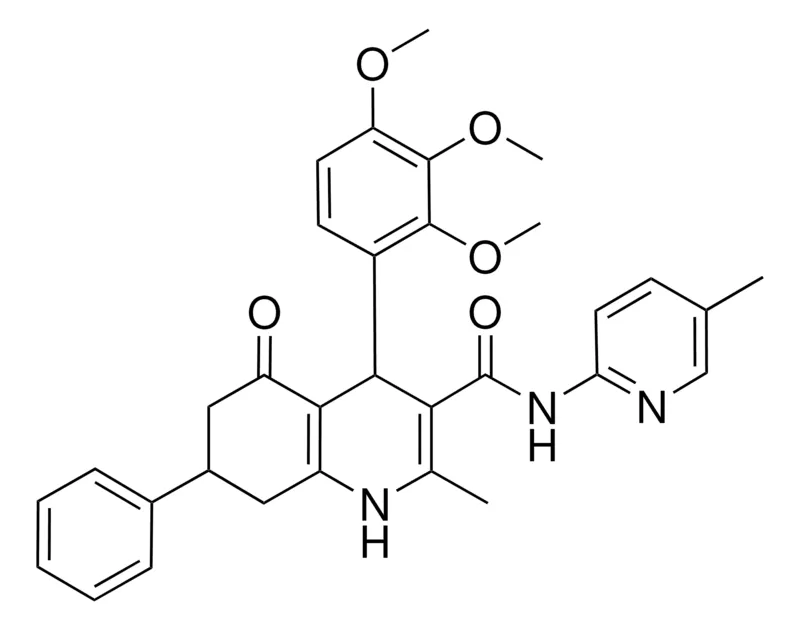 Sigma-Aldrich 2-METHYL-N-(5-METHYL-2-PYRIDINYL)-5-OXO-7-PHENYL-4-(2,3,4-TRIMETHOXYPHENYL)-1,4,5,6,7,8-HEXAHYDRO-3-QUINOLINECARBOXAMIDE,AldrichCPR
