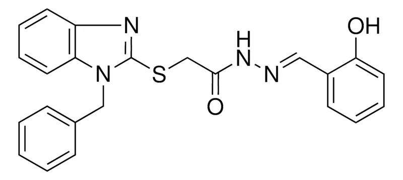 Sigma-Aldrich 2-(1-BZL-1H-BENZOIMIDAZOL-2-YLSULFANYL)-ACETIC ACID (2-HO-BENZYLIDENE)-HYDRAZIDE,AldrichCPR