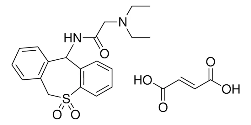 Sigma-Aldrich (2E)-2-BUTENEDIOIC ACID COMPOUND WITH 2-(DIETHYLAMINO)-N-(5,5-DIOXIDO-6,11-DIHYDRODIBENZO[B,E]THIEPIN-11-YL)ACETAMIDE，AldrichCPR