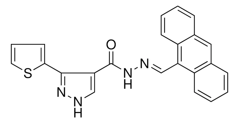 Sigma-Aldrich 3-THIOPHEN-2-YL-1H-PYRAZOLE-4-CARBOXYLIC ACID ANTHRACEN-9-YLMETHYLENE-HYDRAZIDE,AldrichCPR