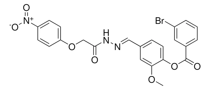 Sigma-Aldrich 2-METHOXY-4-(2-((4-NITROPHENOXY)ACETYL)CARBOHYDRAZONOYL)PHENYL 3-BROMOBENZOATE,AldrichCPR