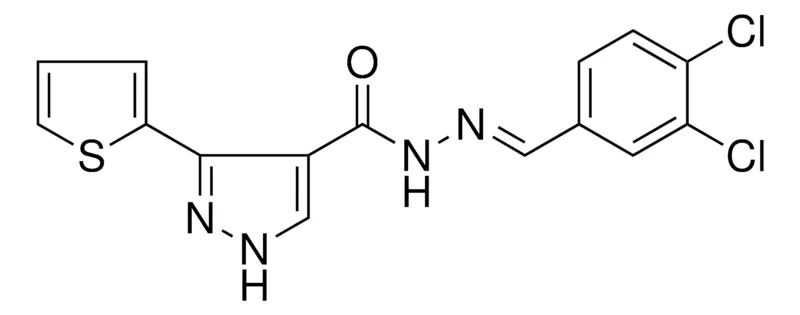 Sigma-Aldrich 3-THIOPHEN-2YL-1H-PYRAZOLE-4-CARBOXYLIC ACID (3,4-DICHLORO-BENZYLIDENE)HYDRAZIDE,AldrichCPR