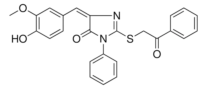 Sigma-Aldrich 5-(4-HO-3-MEO-BENZYLIDENE)2-(2-OXO-2-PH-ETHYLSULFANYL)3-PH-3,5-2H-IMIDAZOL-4-ONE,AldrichCPR