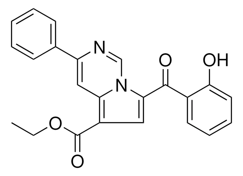 Sigma-Aldrich ETHYL 7-(2-HYDROXYBENZOYL)-3-PHENYLPYRROLO(1,2-C)PYRIMIDINE-5-CARBOXYLATE,AldrichCPR