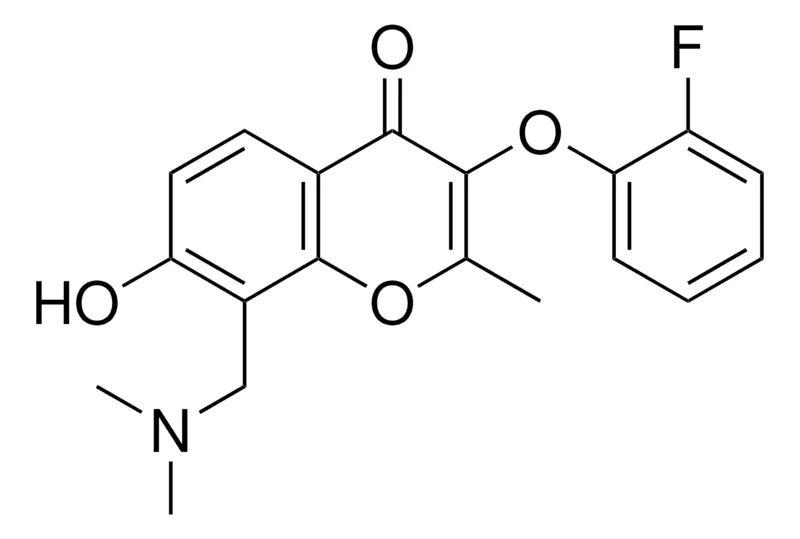 Sigma-Aldrich 8-((DIMETHYLAMINO)ME)-3-(2-FLUOROPHENOXY)-7-HYDROXY-2-METHYL-4H-CHROMEN-4-ONE,AldrichCPR